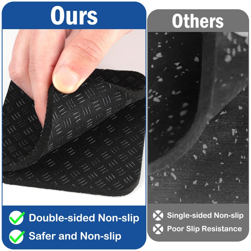 TRINKA 6 Pcs Walking Pad Mat, Treadmill Mat Pads, 4"" x 4"" x 0.2"" Double-Sided Non-Slip Exercise Equipment Mat, High Density Silicone Anti Vibration Pad for Protect Floors, Noise Reduction - Image 4